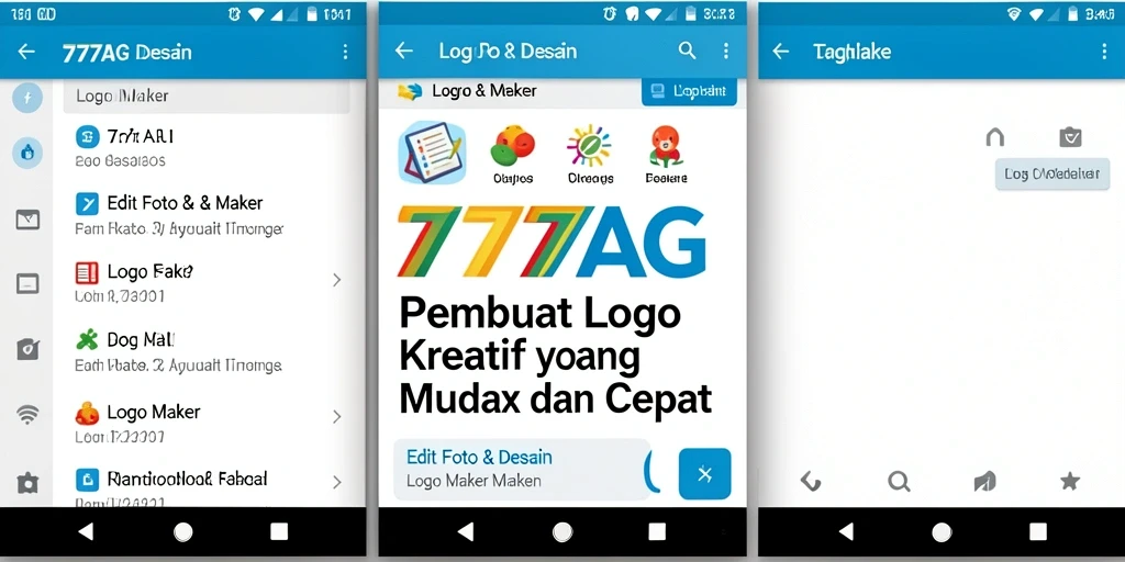 Tampilan antarmuka 777AG yang intuitif untuk pembuatan logo.
