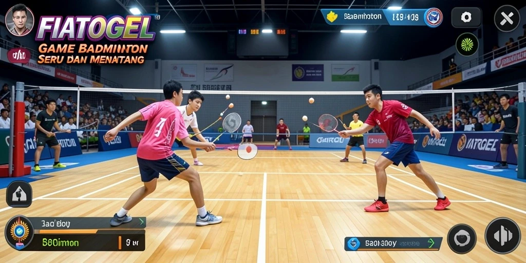 Antarmuka menarik FIATOGEL dalam permainan Badminton.