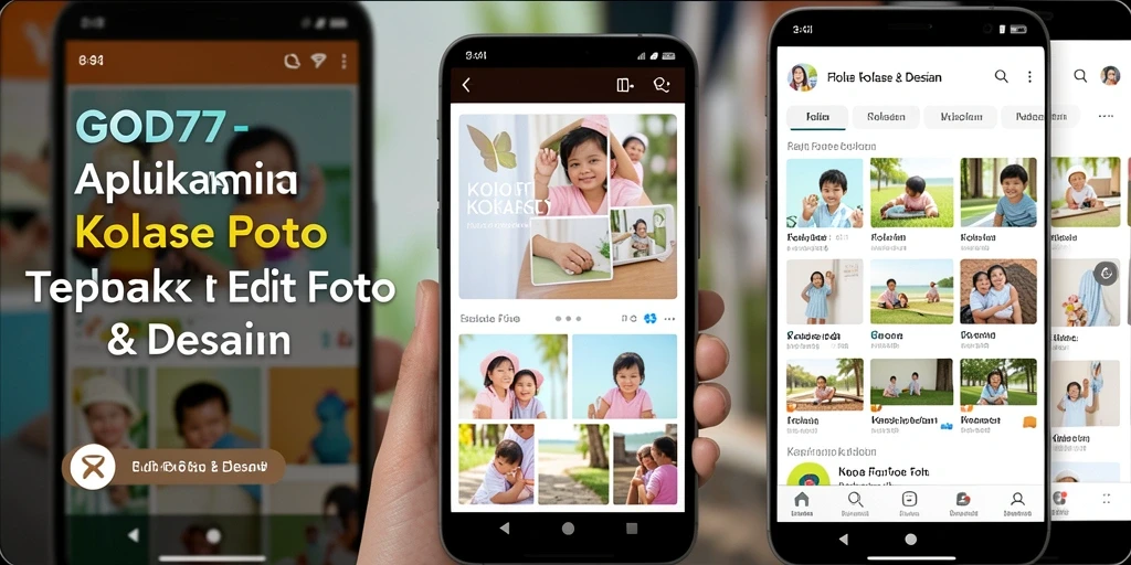 Tampilan antarmuka aplikasi GOD77 untuk kolase foto yang menarik.