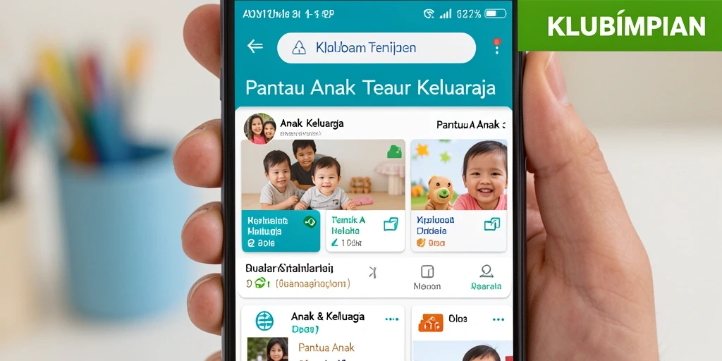 Antarmuka aplikasi KLUBIMPIAN menunjukkan fitur pantauan anak yang intuitif.