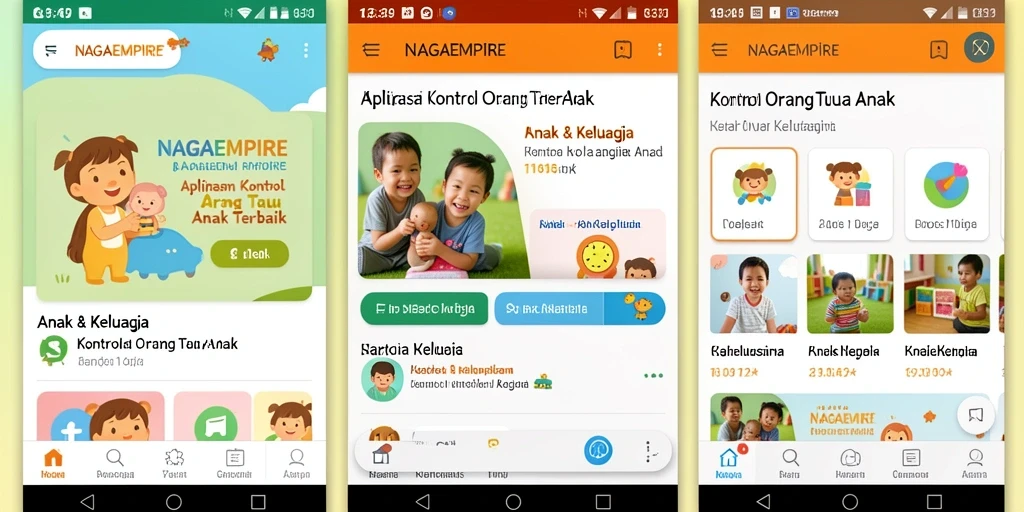 Antarmuka NAGAEMPIRE untuk kontrol orang tua yang intuitif.