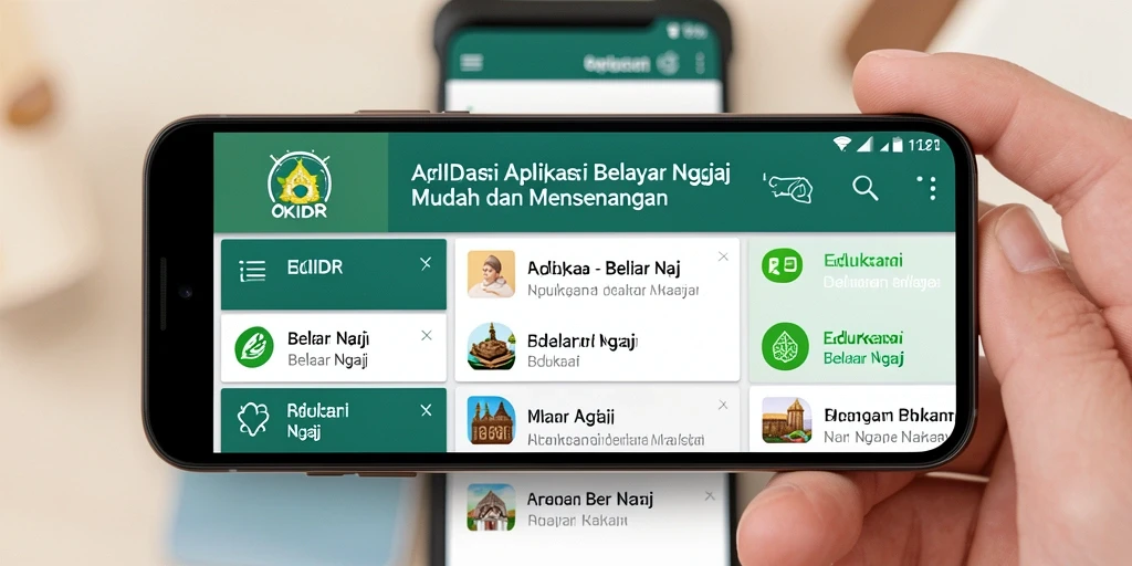 Antarmuka OKIDR yang user-friendly untuk belajar mengaji.