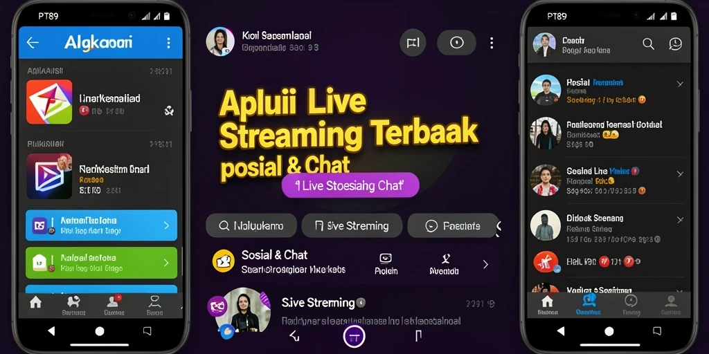 Tampilan antarmuka PT89 saat Live Streaming yang interaktif dan menarik.