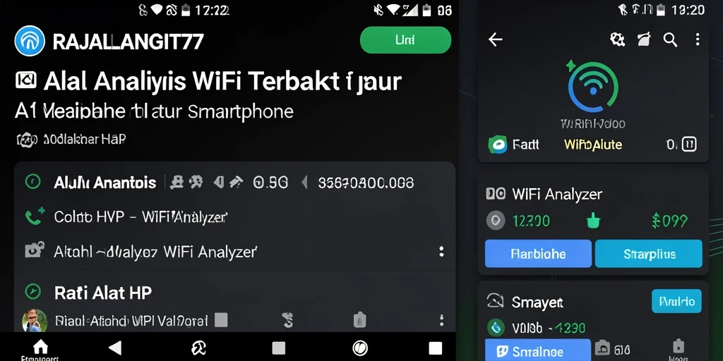 Antarmuka aplikasi RAJALANGIT77 dengan fitur WiFi Analyzer yang lengkap.