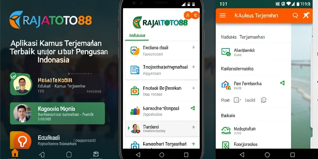 Antarmuka RAJATOTO88 menampilkan fungsi Kamus Terjemahan yang sederhana.