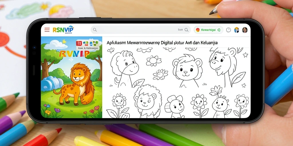 Antarmuka aplikasi RSNVIP untuk mewarnai digital yang cerah dan interaktif.