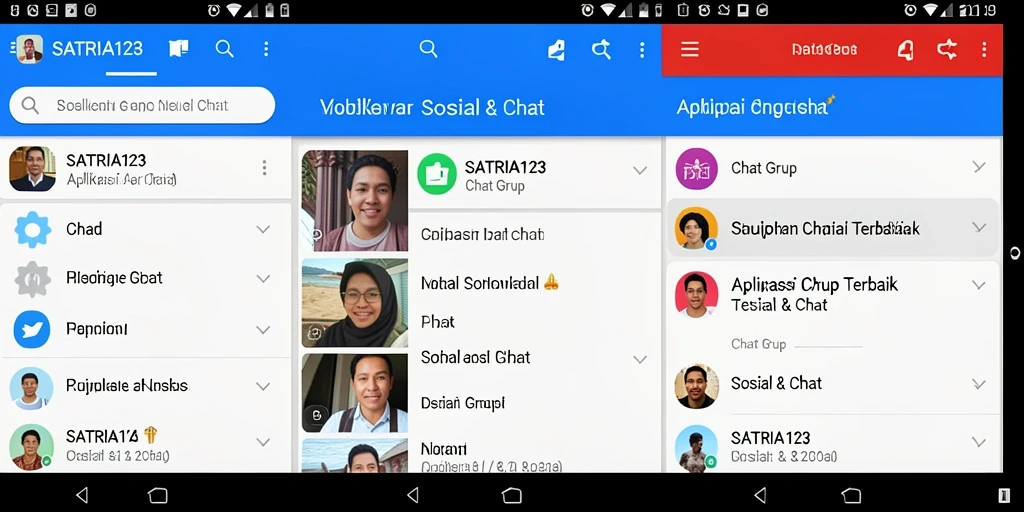 Antarmuka SATRIA123 menampilkan fungsi grup chat yang menarik dan interaktif.