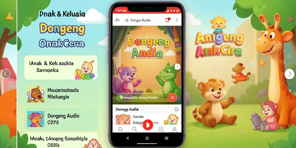 Tampilan antarmuka aplikasi TKP188 yang menarik dan ramah anak.