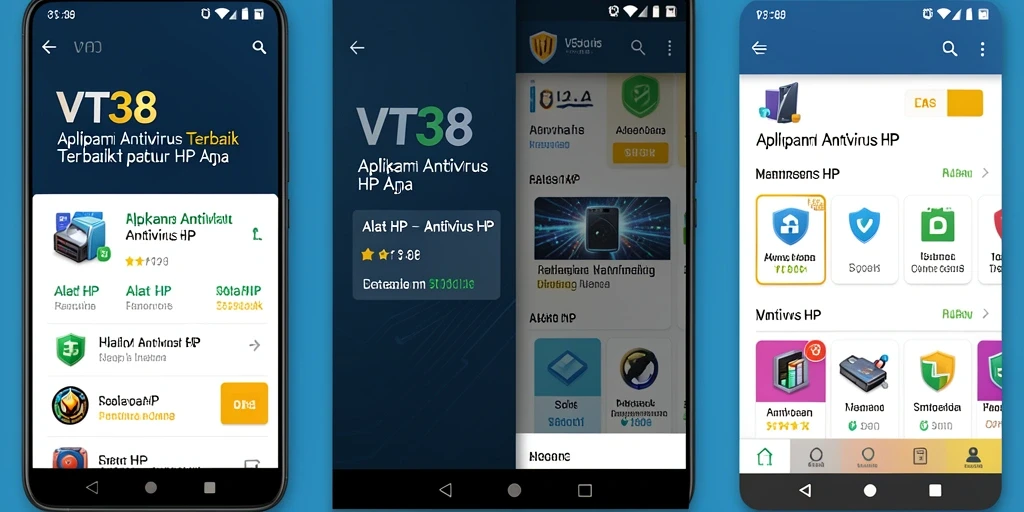 Antarmuka aplikasi VT38 yang sederhana dan efektif untuk keamanan HP.